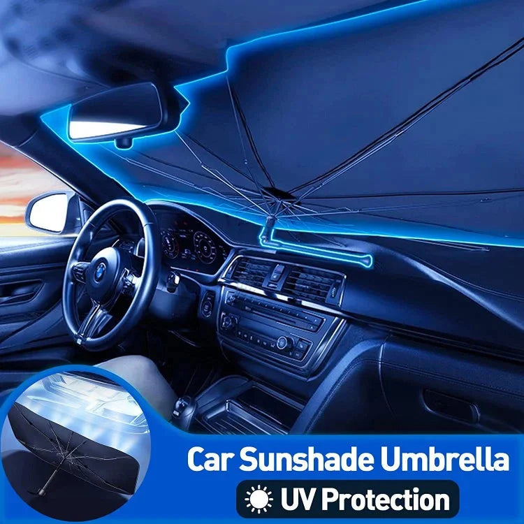 🥳2026 HOT SALE🥳💞100K+ SOLD!☂️🔄 50% OFF! Car Windshield Sun Shade Umbrella – 360° bendable handle, no scratches. Blocks UV & heat. Folds small. 🚗✨