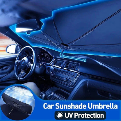 🥳2026 HOT SALE🥳💞100K+ SOLD!☂️🔄 50% OFF! Car Windshield Sun Shade Umbrella – 360° bendable handle, no scratches. Blocks UV & heat. Folds small. 🚗✨