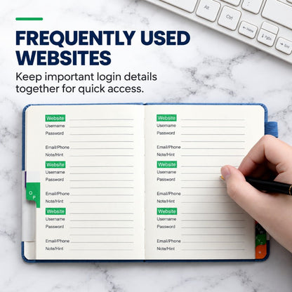 Color-Coded Alphabetical Password Organizer