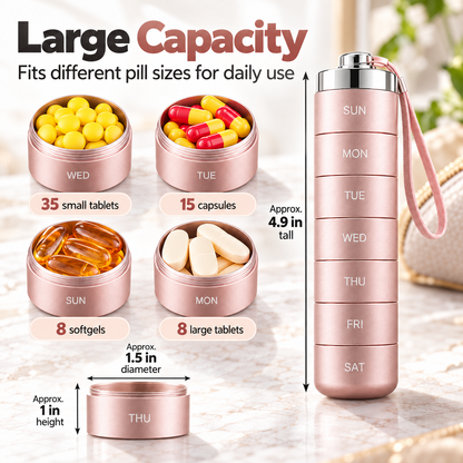 🔥Last Day 50% OFF💊Metal Travel 7-DAY Pill Organizer