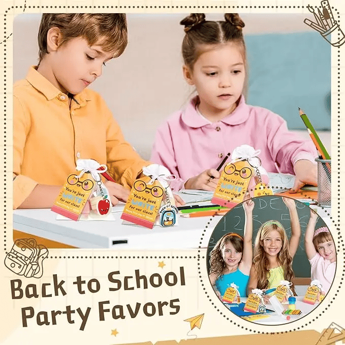 🔥LAST DAY 50% OFF - 🍎24 Sets Back to School Keychain Gift Bags Sets🎁