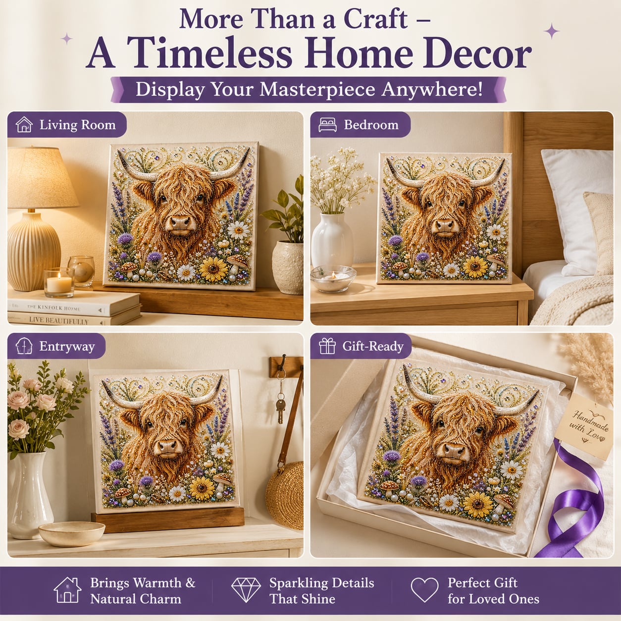 🔥 Last Day 49% OFF✨Highland Cow Pearl Art DIY Kit