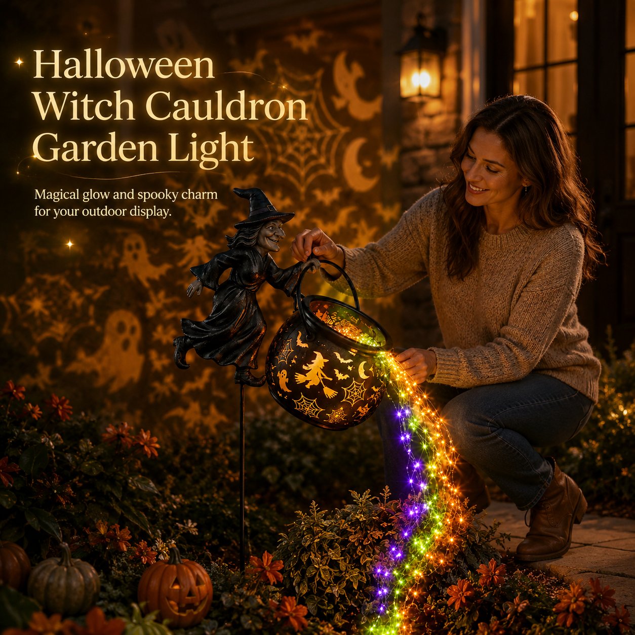 🔥LAST DAY 50% OFF🔮Halloween Witch Cauldron Garden Light