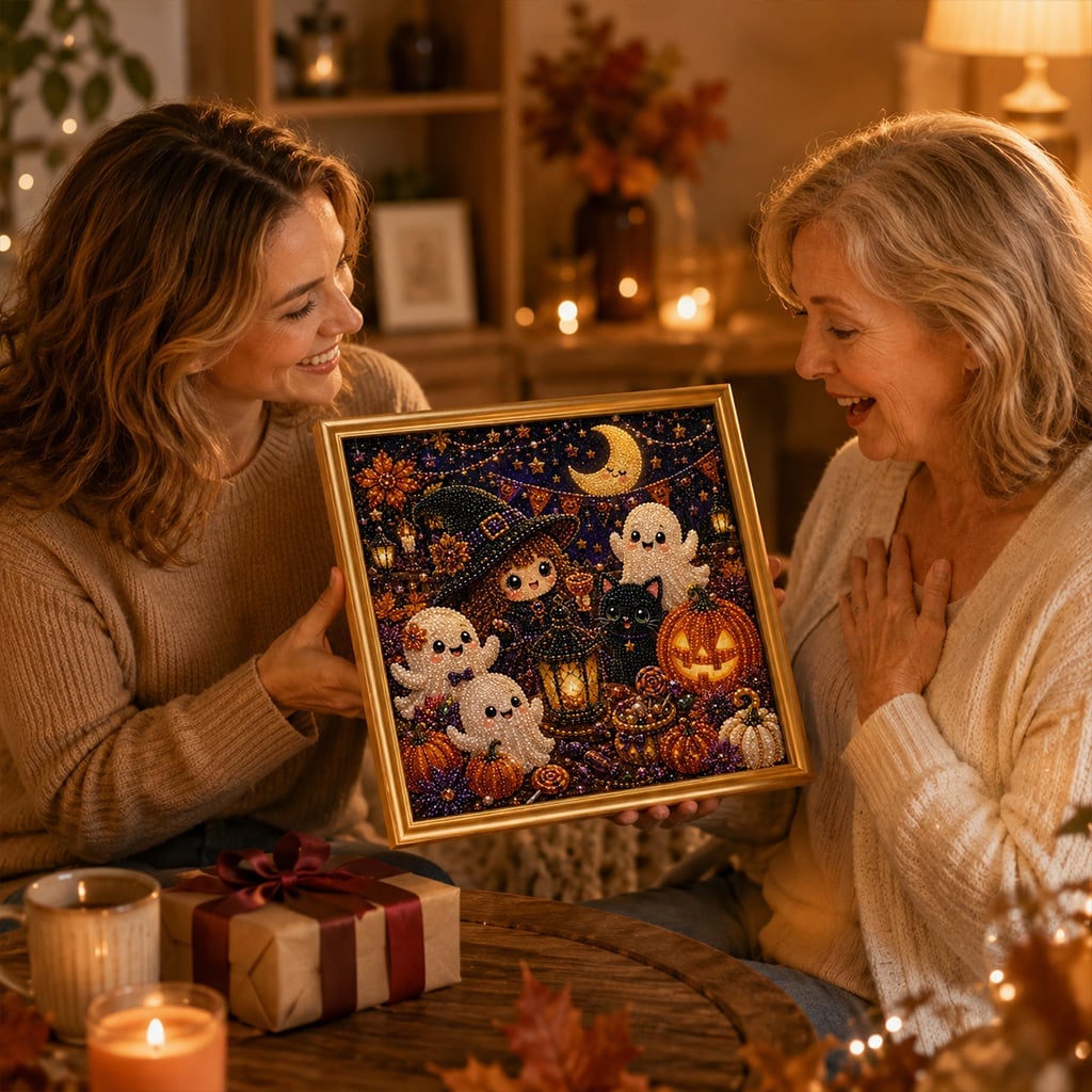 🎃LAST DAY 49% OFF👻Halloween DIY Pearl Diamond Painting Art Kit for Kids🧘Relaxing & Beginner-Friendly