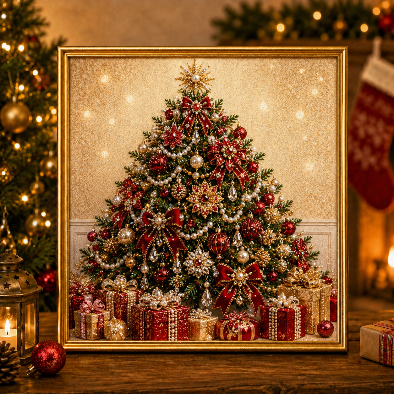 🎄 LAST DAY 49% OFF🧘Relaxing & Beginner-Friendly🎨💎DIY Christmas Pearl Diamond Painting Art Kit With Frame