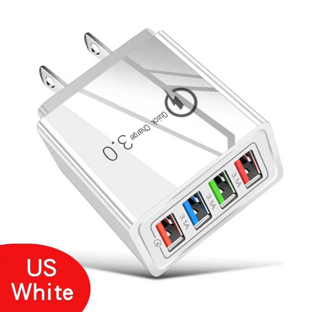 ⚡️The Secret to Faster Phone Performance📱Four-Port Travel Charger for Extended Phone Battery Life