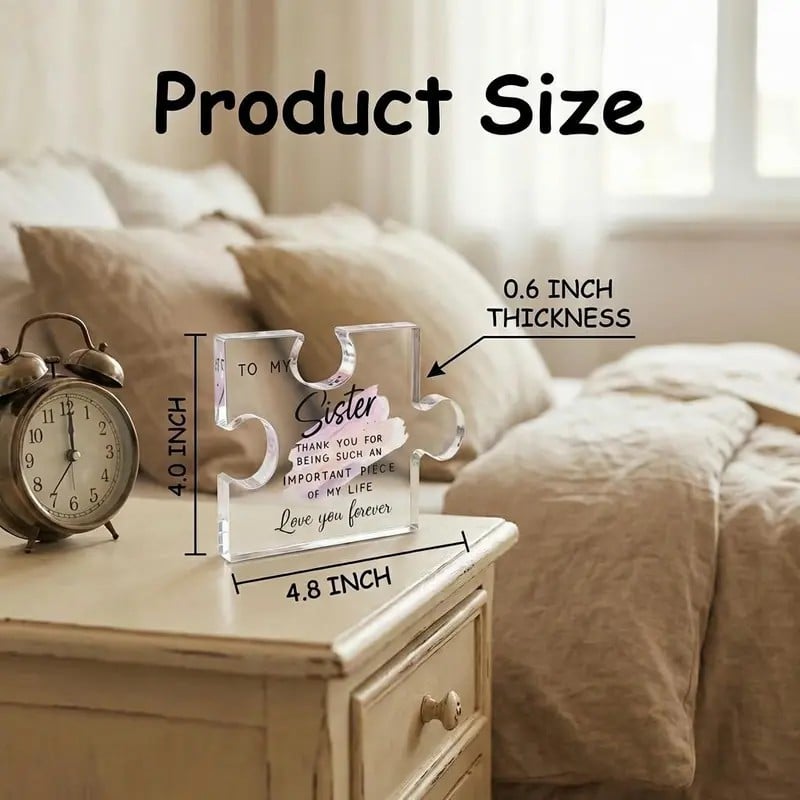 🔥Last Day 50% OFF🧩👩‍❤️‍👩To My Sister Compact Rectangle Acrylic Puzzle Plaque Gift