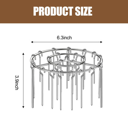 🔥 Last Day 49% OFF🍖2 Pack Stainless Steel Air Fryer Skewer Rack🥇360° No Flip Kabob Grill Stand