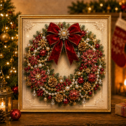 🎄 LAST DAY 49% OFF🧘Relaxing & Beginner-Friendly🎨💎DIY Christmas Pearl Diamond Painting Art Kit With Frame