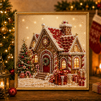 🎄 LAST DAY 49% OFF🧘Relaxing & Beginner-Friendly🎨💎DIY Christmas Pearl Diamond Painting Art Kit With Frame