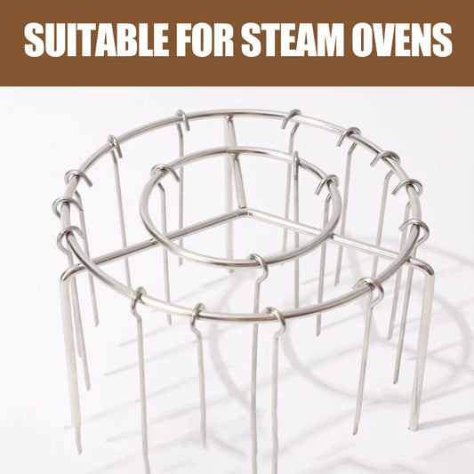 🔥 Last Day 49% OFF🍖2 Pack Stainless Steel Air Fryer Skewer Rack🥇360° No Flip Kabob Grill Stand