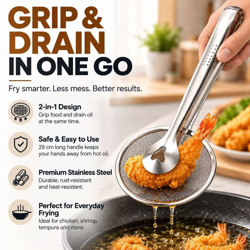 Dual Action Frying Strainer