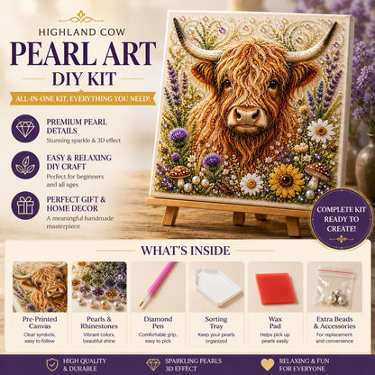 🔥 Last Day 49% OFF✨Highland Cow Pearl Art DIY Kit