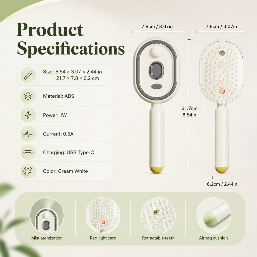 💨5-in-1 Electric Spray Retractable Airbag Comb