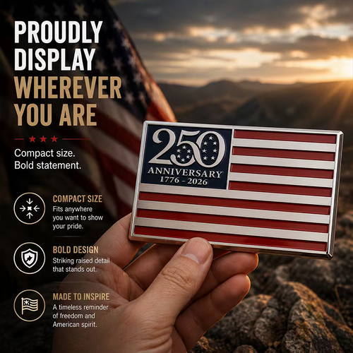 ✨🦅250th Anniversary Metal Flag Emblem