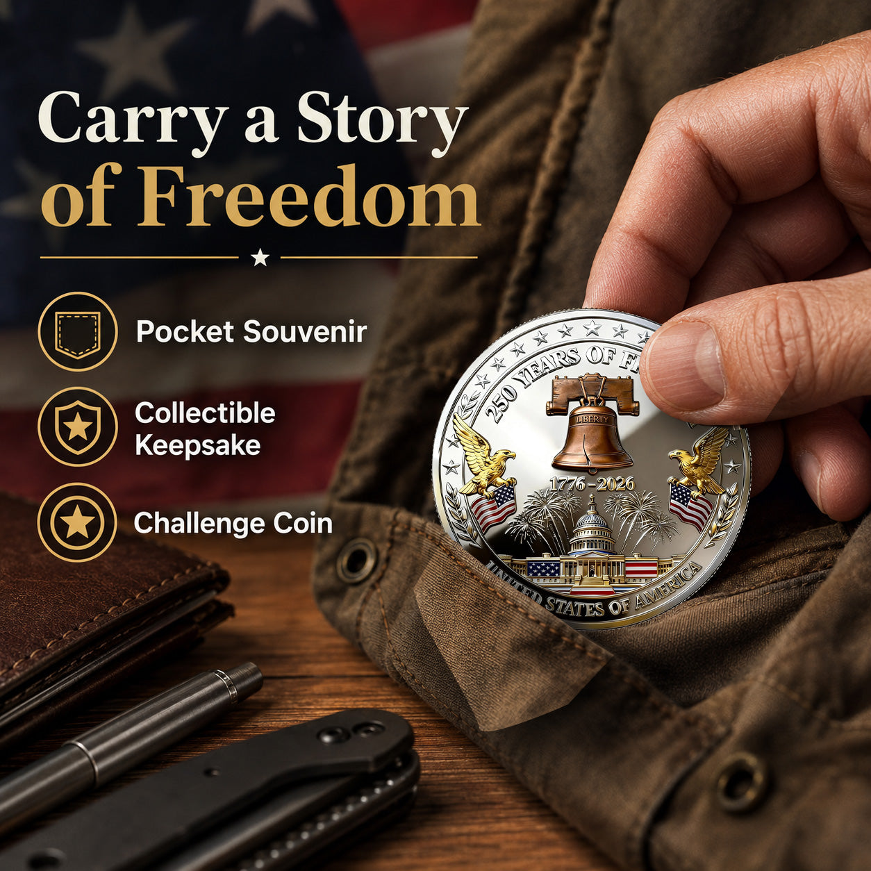 🏆Flash Sale 60% OFF-250 Years of Freedom Commemorative Coin