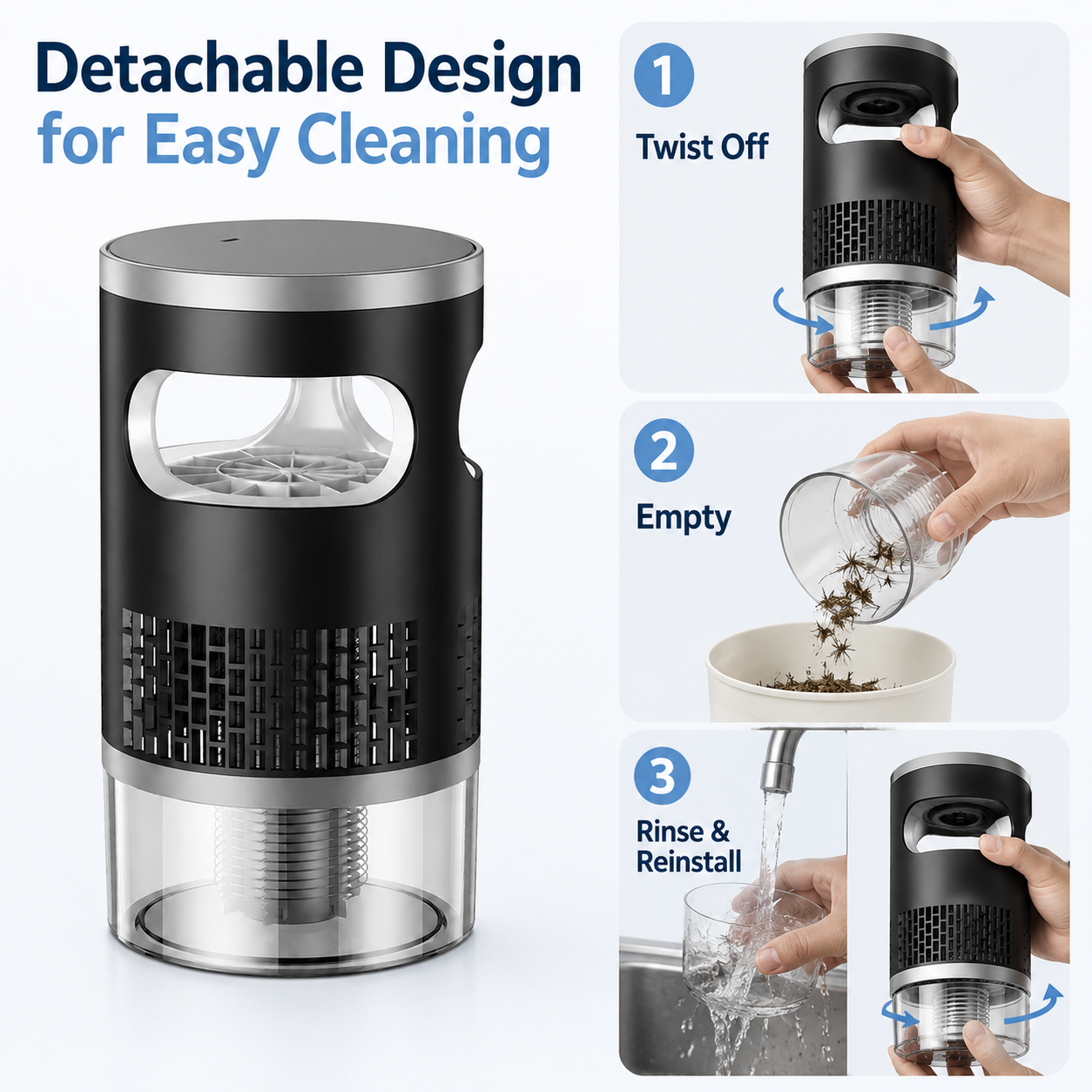 🏆Ultra-Quiet UV Mosquito Trap