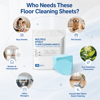 🧼Water-Soluble Floor Cleaning Sheets – 120 Count Multi-Surface Hard Floor Cleaner