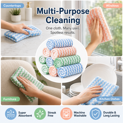 💦Powerful Cleaning Towel ✅Wipes Away Grease, Dirt & Spills in Seconds