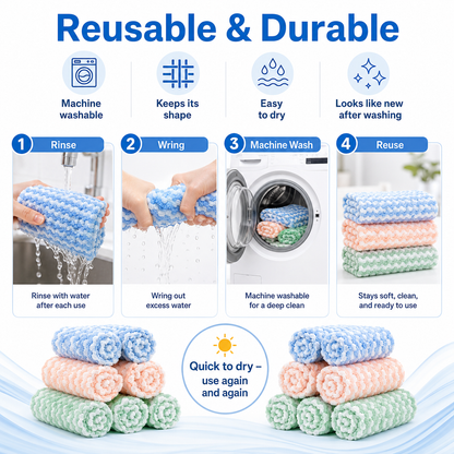 💦Powerful Cleaning Towel ✅Wipes Away Grease, Dirt & Spills in Seconds