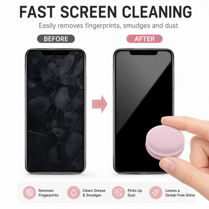 💦Macaron Screen Cleaner ✅Pocket-Sized Cleaning Power for Glasses, Phones, Tablets & Car Screens