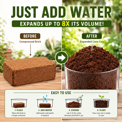 🥥🌿100% Natural Organic Coco Coir Brick