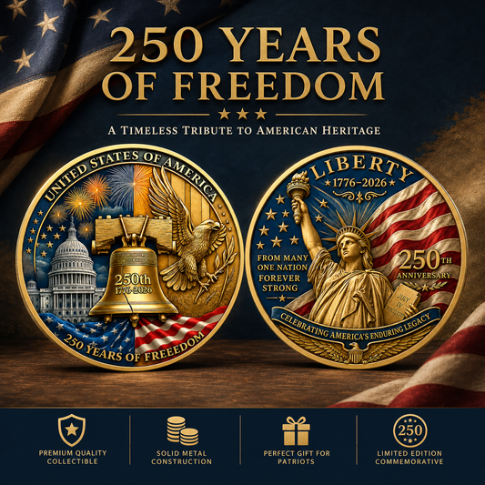 🔔1776–2026 Liberty Commemorative Coin – 🦅Celebrating 250 Years of American Independence