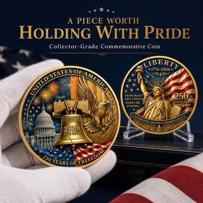 🔔1776–2026 Liberty Commemorative Coin – 🦅Celebrating 250 Years of American Independence