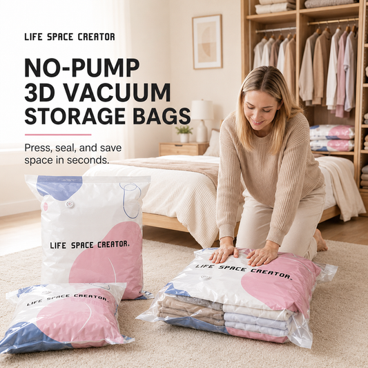🥇No-Pump 3D Vacuum Storage Bags
