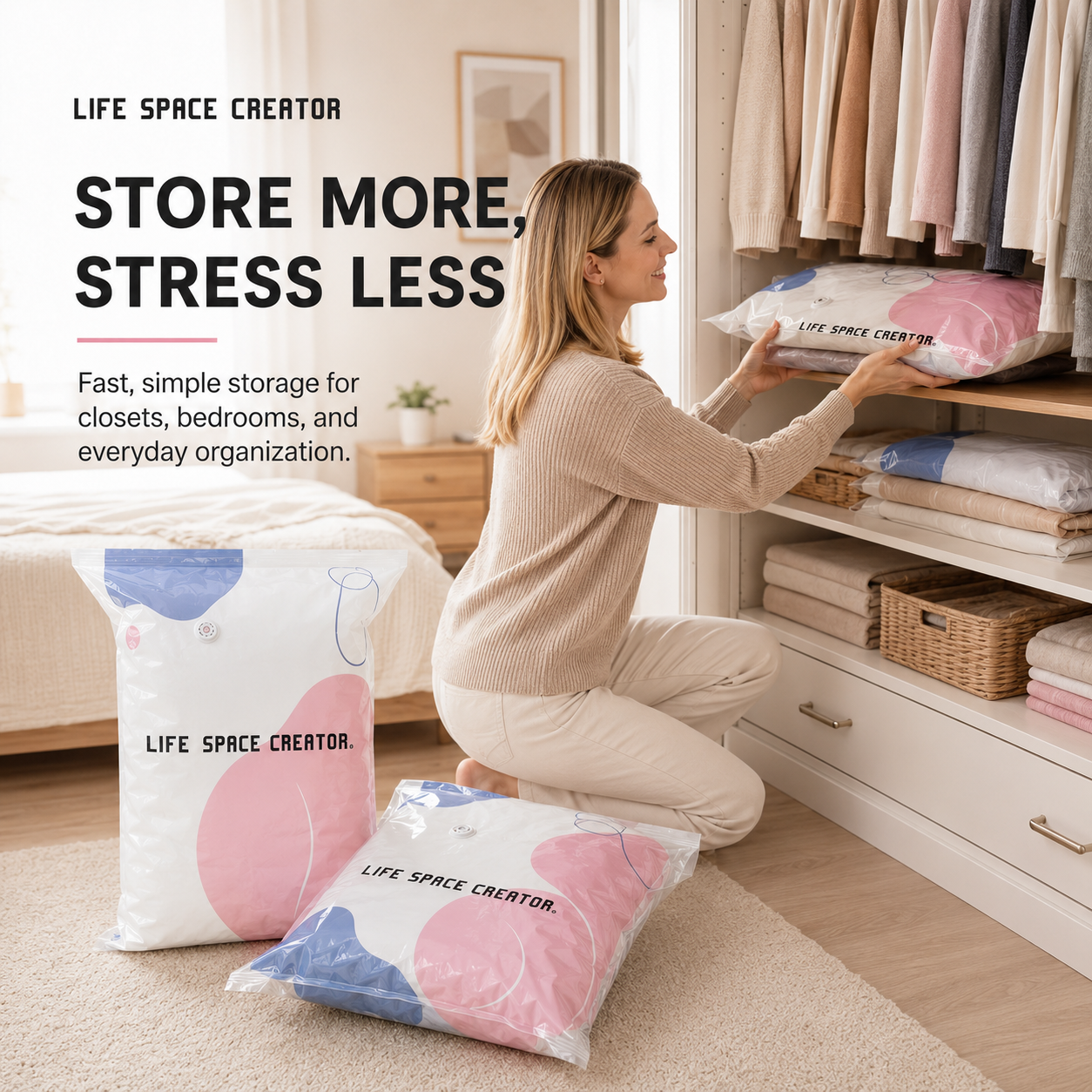 🥇No-Pump 3D Vacuum Storage Bags