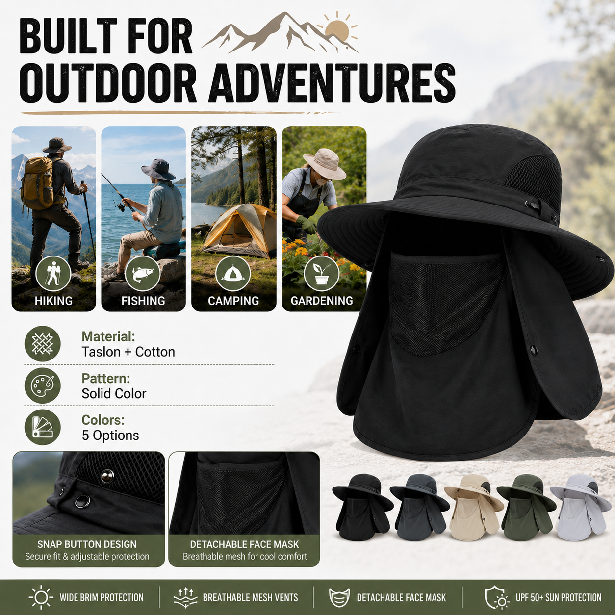 ☀️🛡UPF 50+ Full-Cover Outdoor Sun Hat