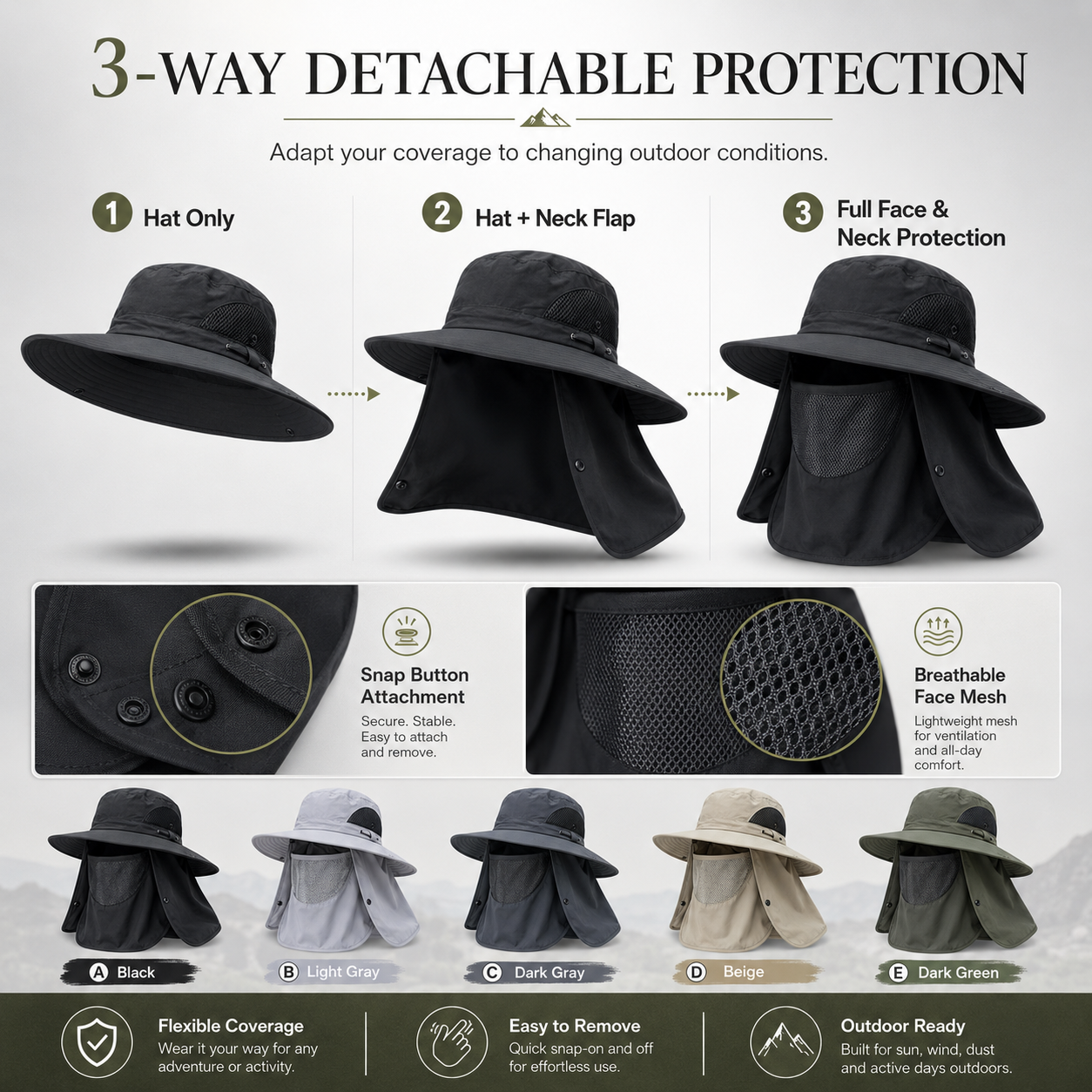 ☀️🛡UPF 50+ Full-Cover Outdoor Sun Hat