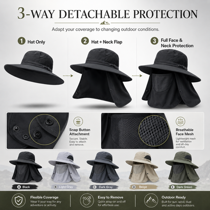 ☀️🛡UPF 50+ Full-Cover Outdoor Sun Hat