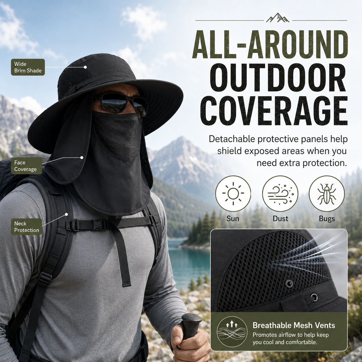 ☀️🛡UPF 50+ Full-Cover Outdoor Sun Hat