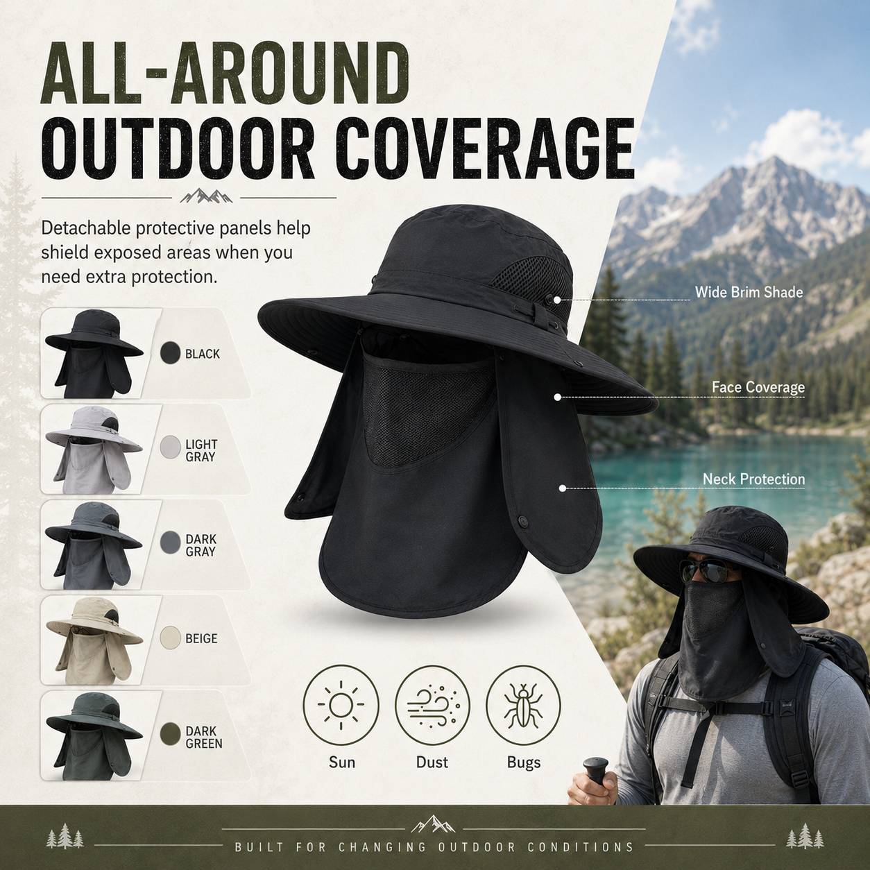 ☀️🛡UPF 50+ Full-Cover Outdoor Sun Hat