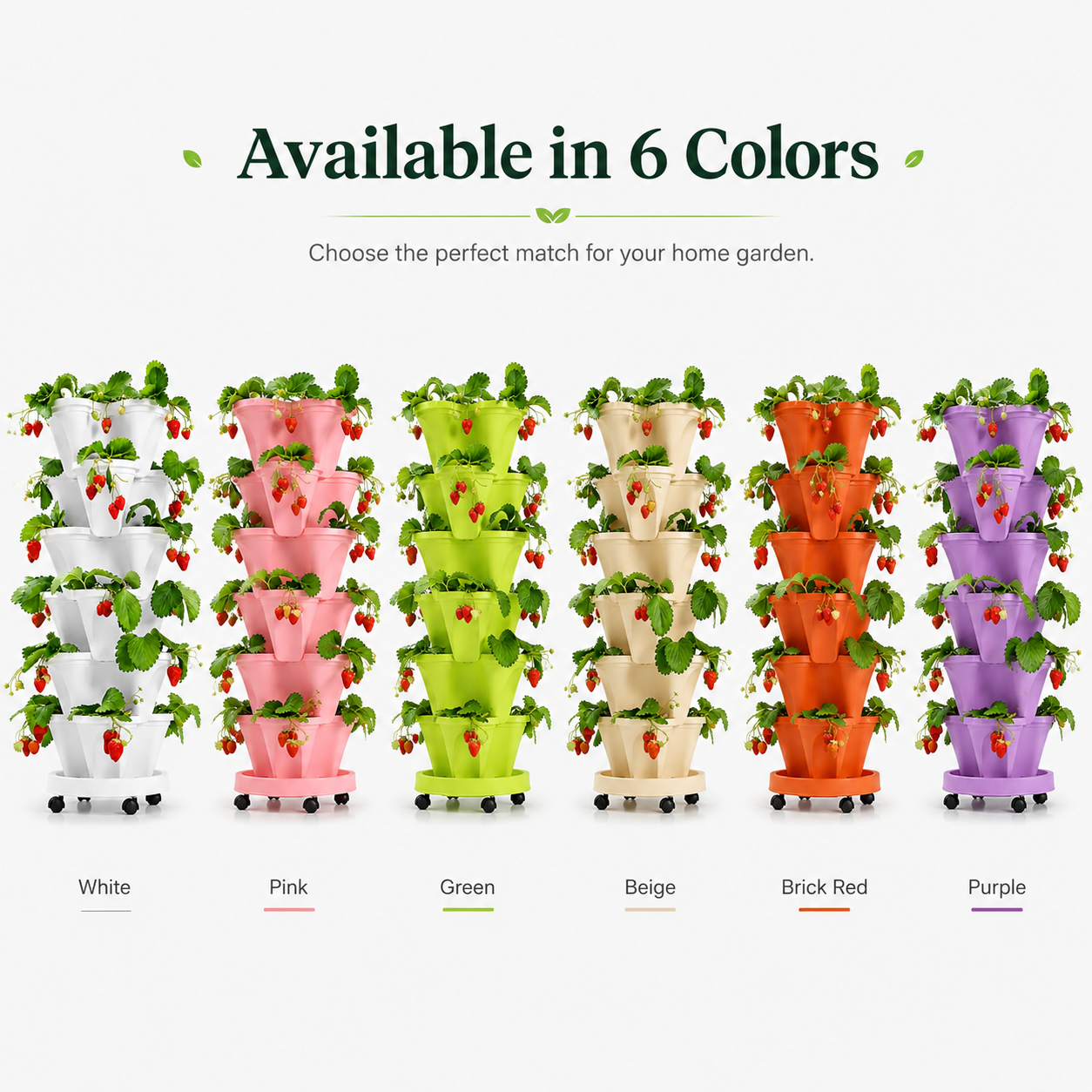 🌺Stackable Vertical Planter Tower with Rolling Base