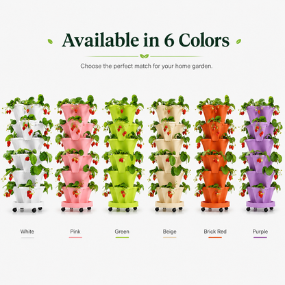🌺Stackable Vertical Planter Tower with Rolling Base
