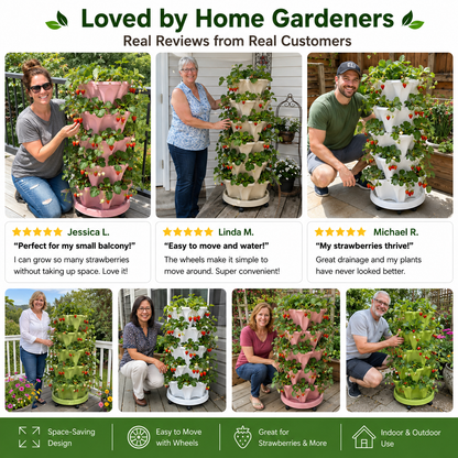 🌺Stackable Vertical Planter Tower with Rolling Base