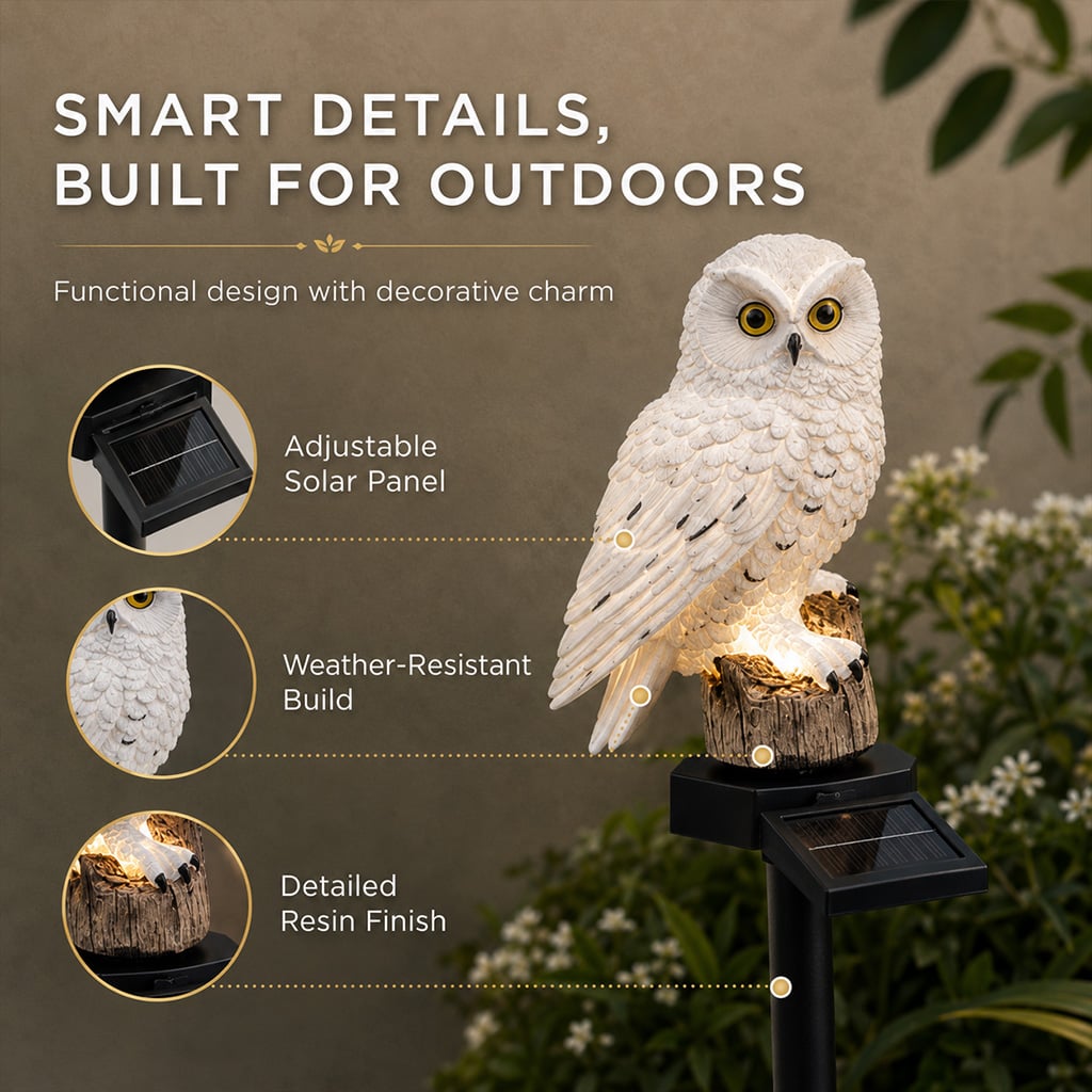 🔥Big Sale - 50% OFF🔥Waterproof Solar Owl Light