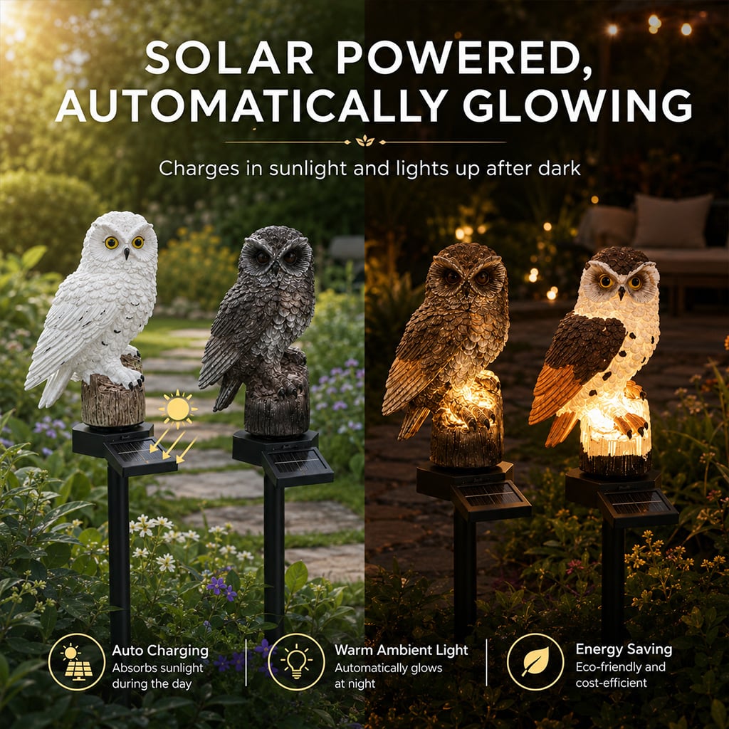 🔥Big Sale - 50% OFF🔥Waterproof Solar Owl Light