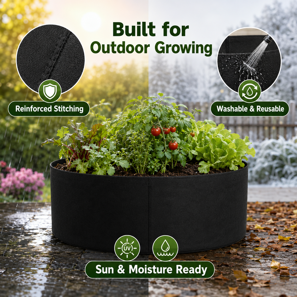 🌿Round Fabric Raised Garden Bed