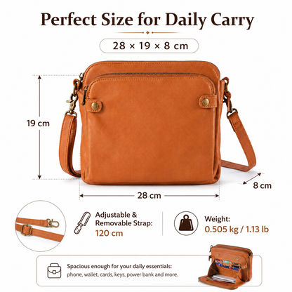 Women’s PU Leather Crossbody Bag with Built-In Wallet