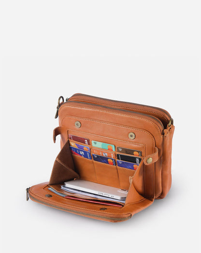 Women’s PU Leather Crossbody Bag with Built-In Wallet