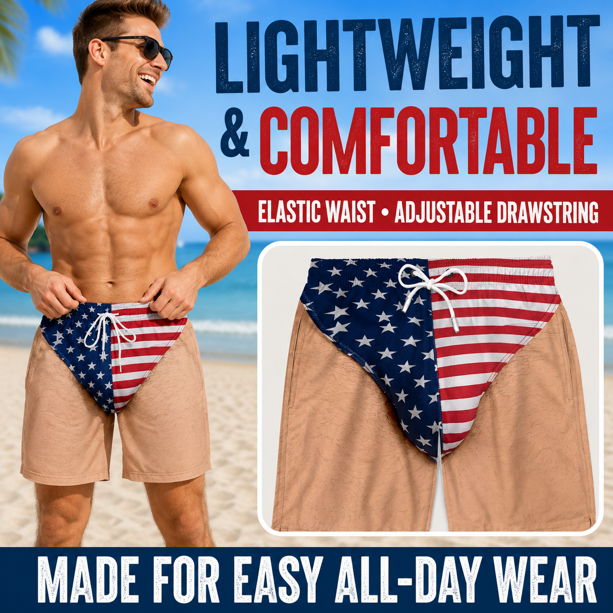 🔥LAST DAY 50% OFF - Funny Patriotic Men Swim Trunks