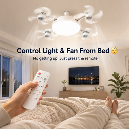 🔥E27 Screw-In Ceiling Fan Light – 19.69" LED Cooling Fan with Remote for Hot Rooms