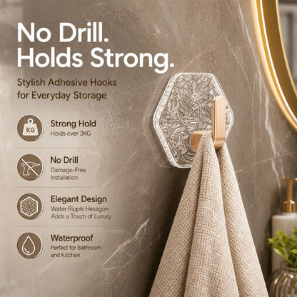 Water Ripple Hexagonal Hooks