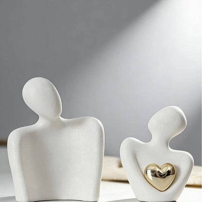 Ceramic Hugging Couple Figurine