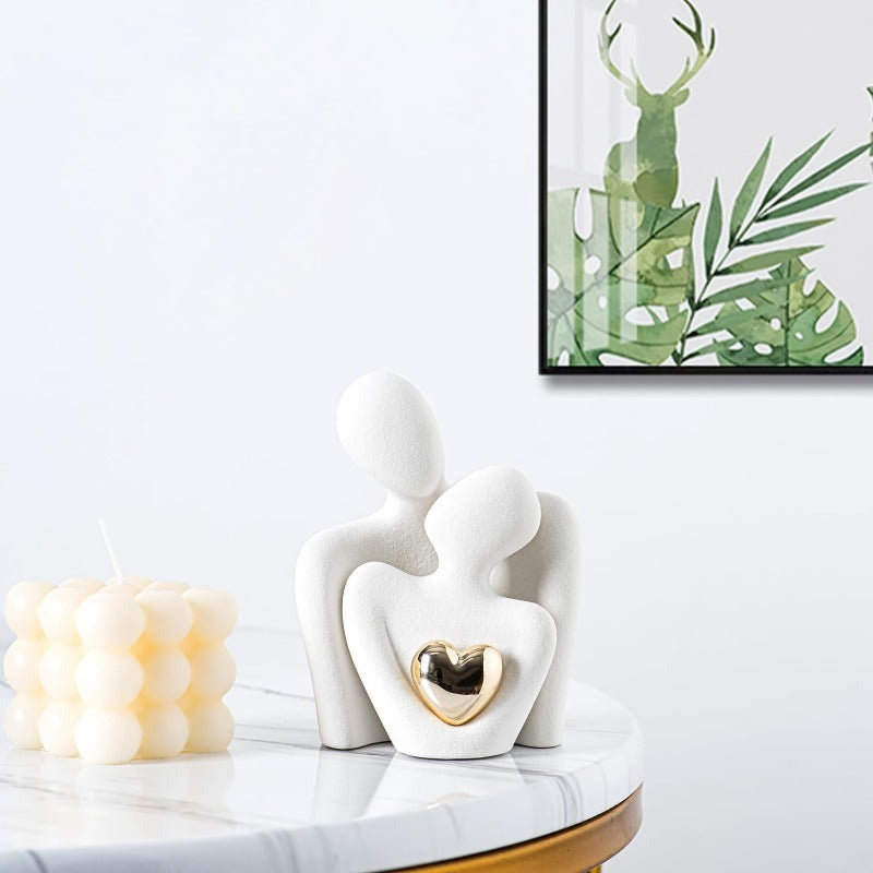 Ceramic Hugging Couple Figurine