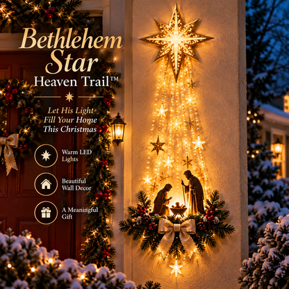 🎄Last Day 60% OFF✨✝️ Bethlehem Star of Faith – Lighted Nativity Wall Decor