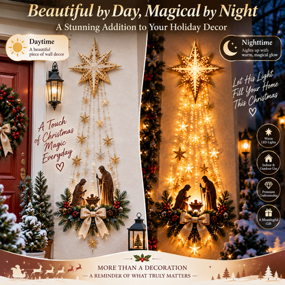 🎄Last Day 60% OFF✨✝️ Bethlehem Star of Faith – Lighted Nativity Wall Decor